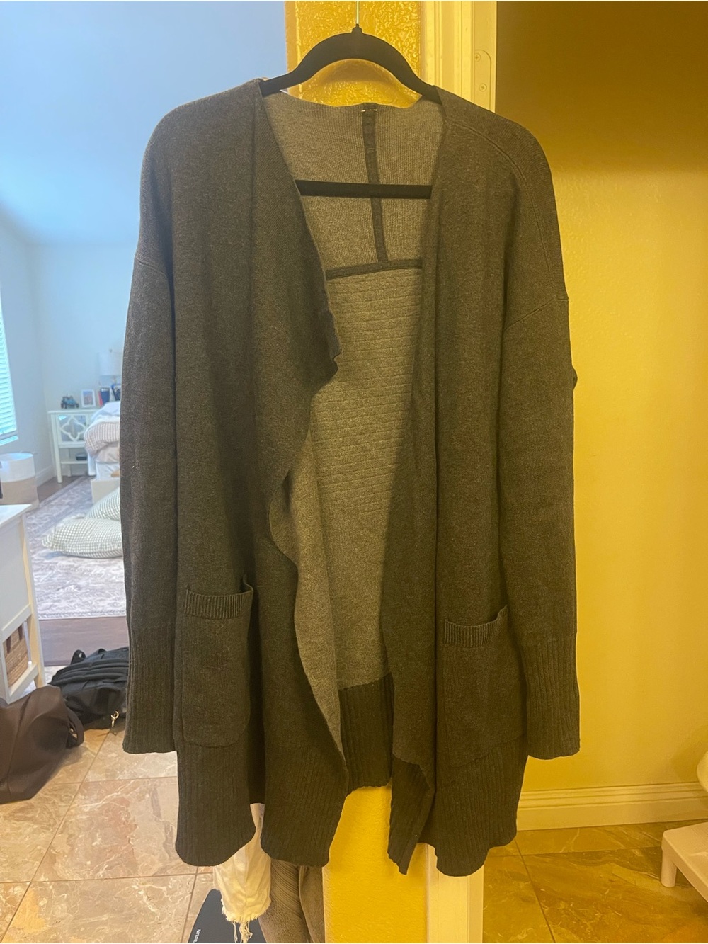 lululemon athletica Dark Gray Open-Front Draped Cardigan